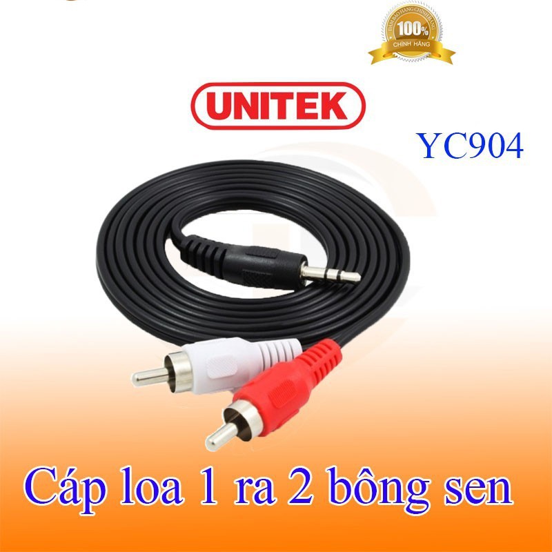 CÁP LOA 3.5MM ra 2 AV 1.5M UNITEK (Y-C 904) hàng chính hãng