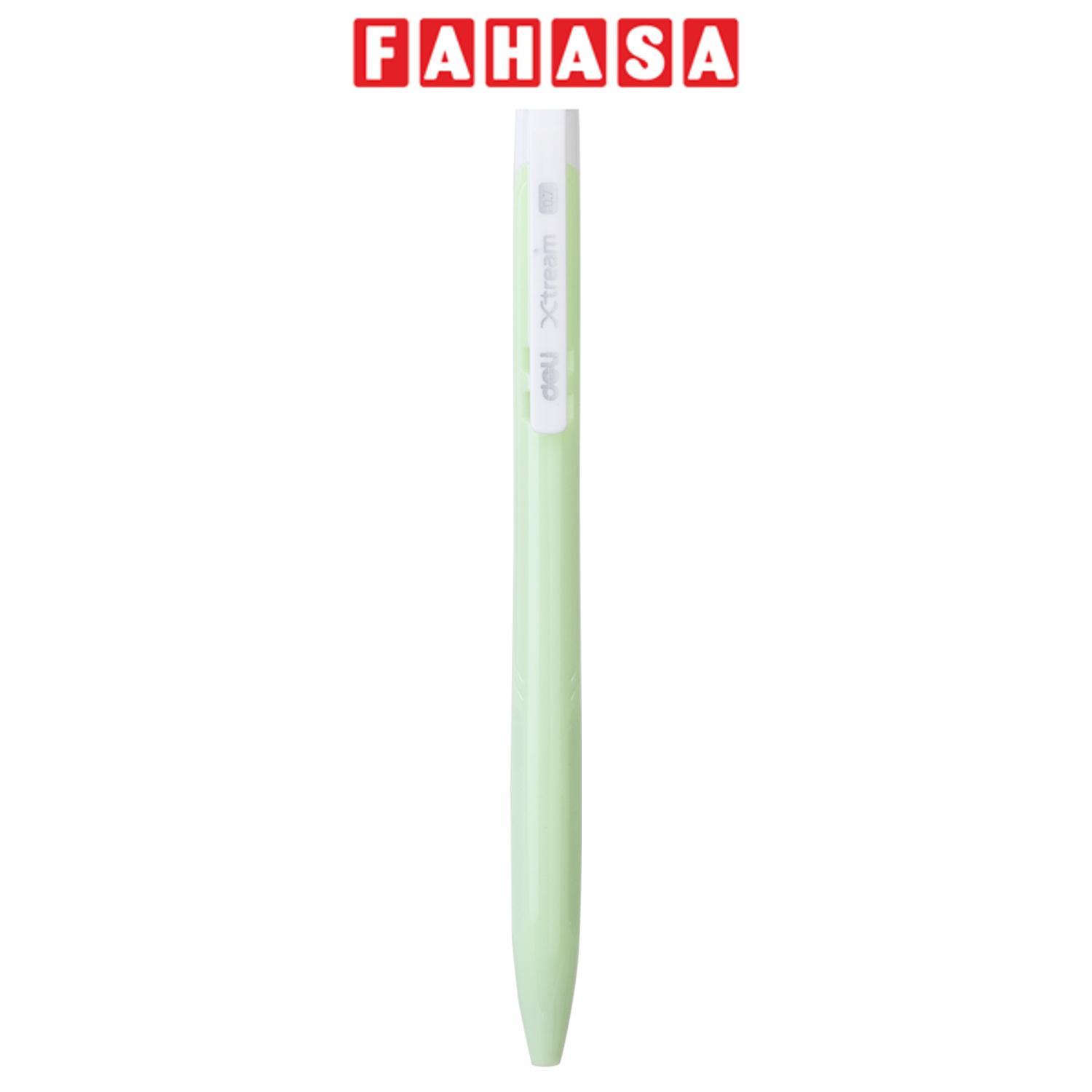 Bút Bi Bấm Xtream Màu Pastel 0.7 mm - Deli Q033 - Mực Xanh (Màu Thân Bút Giao Ngẫu Nhiên)