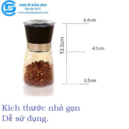 DỤNG CỤ XAY TIÊU CẦM TAY 2IN1, LỌ THỦY TINH Lọ xay tiêu cầm tay nhỏ gọn tiện dụng