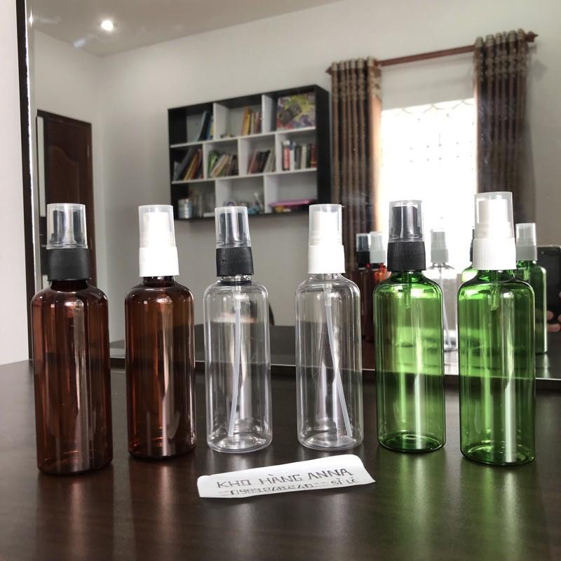 CHAI XỊT PHUN SƯƠNG 100ml- CHAI NHỰA PET 100ml/ 50ml/ 30ml nắp bật nhỏ giọt, Xịt giọt- Vỏ Chai nhựa màu nâu, trong suốt