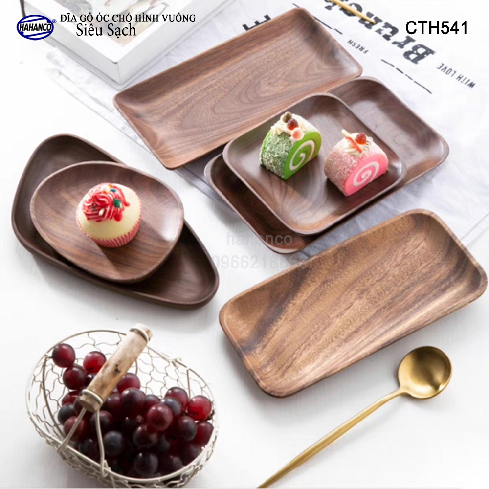 Đĩa Khay Gỗ Óc Chó hàng Xuất Khẩu - đựng đồ ăn/trang trí - đĩa bánh mì/trái cây/ bít tết/ pizza/ phụ kiện chụp ảnh, bày món ăn trong nhà hàng - Sang trọng trên bàn ăn