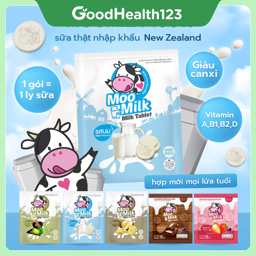 Kẹo Sữa Bò Moo Milk – Thơm Ngon, Bổ Dưỡng Từ Sữa New Zealand - Gói 25g [Hàng Thái Lan