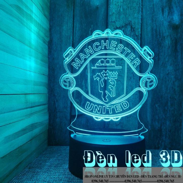 Đèn led 3D USB logo Manchester United ĐÈN NGỦ ĐÈN TRANG TRÍ 16 MÀU CÓ ĐIỂU CHUYỂN CHẾ ĐỘ MÀU