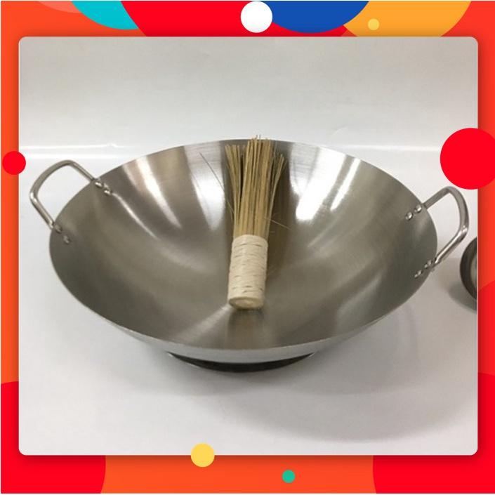 Chảo thép 2 quai size 60cm tặng 1 chổi chùi chảo