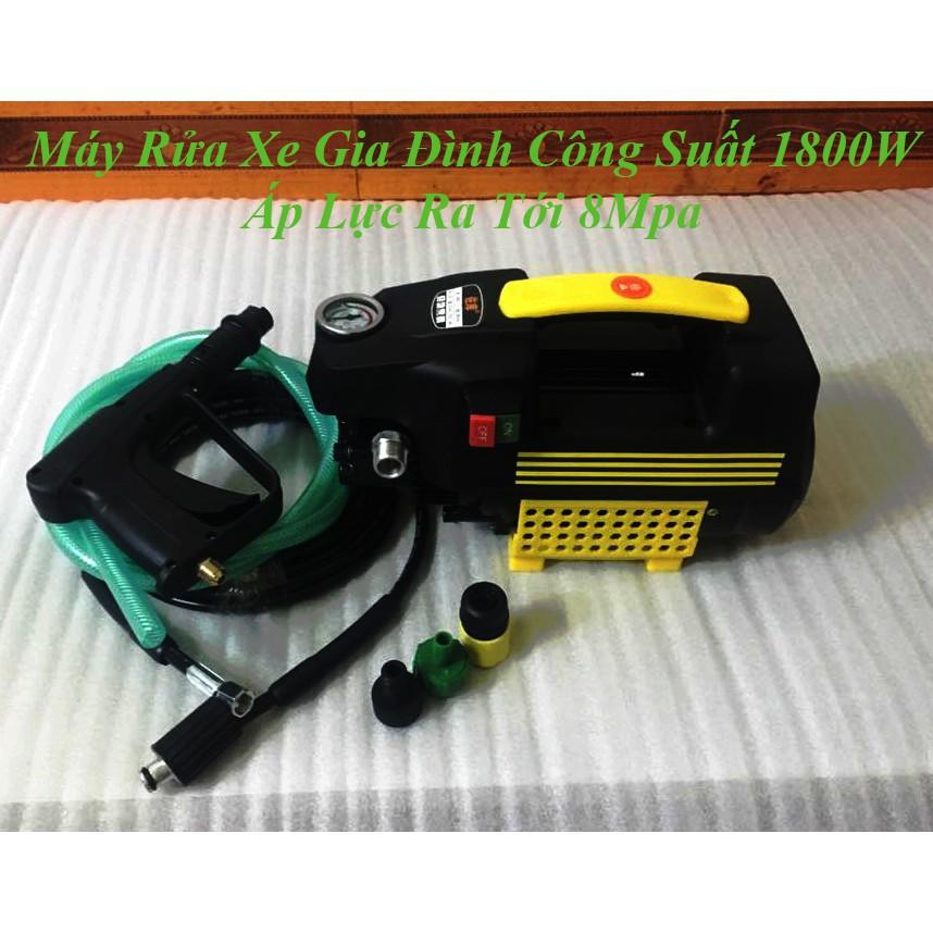 Máy rửa xe gia đình  1800w- Máy rửa xe áp lự cao lõi đồng 100%