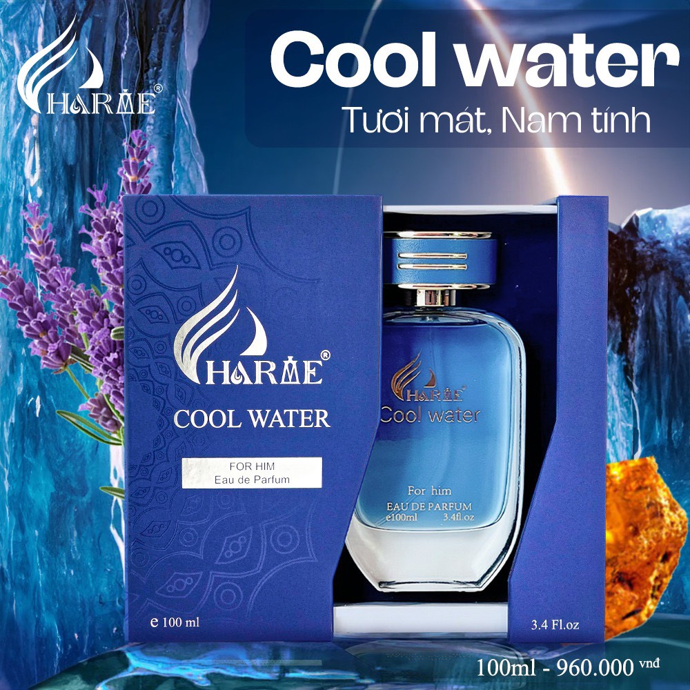 Nước Hoa Nam CHARME COOL WATER BẢN MỚI 2024 100ml Lưu Hương Lâu Thơm Mát, Mạnh Mẽ và Thanh Lịch Cho Các Quý Ông