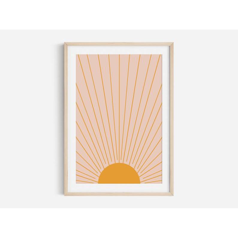 Tranh treo tường | Tranh nghệ thuật trừu tượng - Abstract sun printable, minimalist, modern decor, boho abstract art