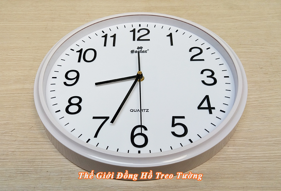 Đồng hồ Treo Tường Cao cấp KIM TRÔI EASTAR Tròn 31cm - Số Nổi 3D - Tặng Pin Maxell - BH 1 Năm