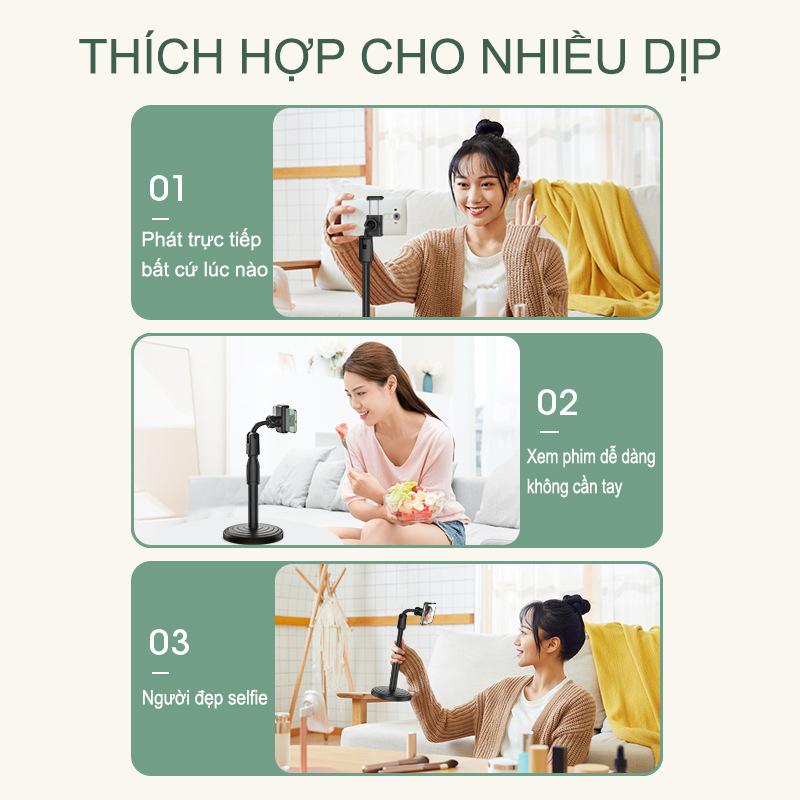 Giá Đỡ Điện Thoại livestream xem video Ổn Định Xoay 360 Độ dùng để Quay Phim Ghi Hình Đa Dụng - Kẹp Điện Thoại