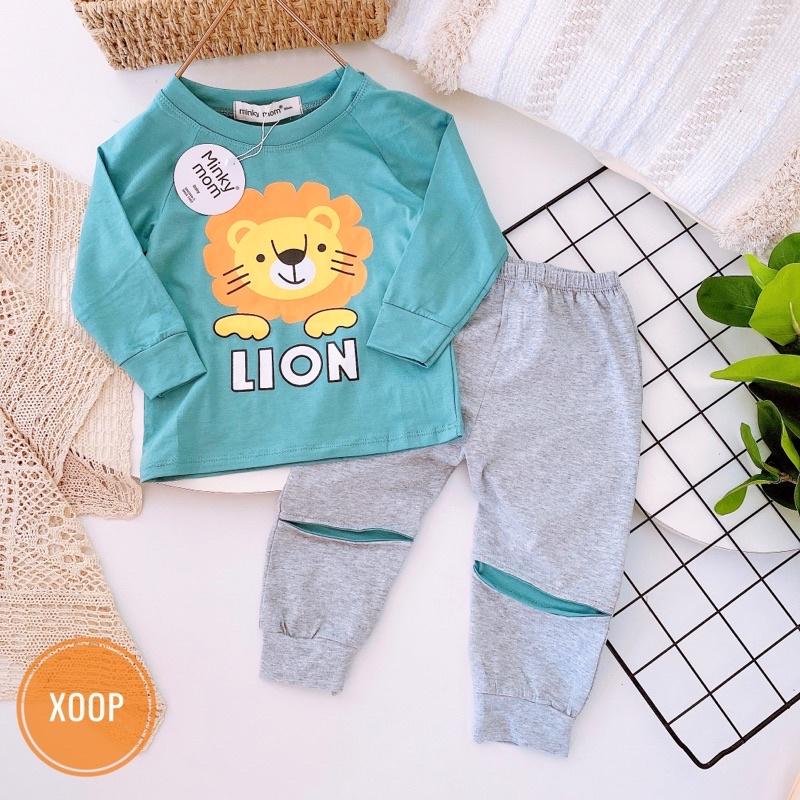 BỘ DÀI TAY MINKY MOM 100% COTTON NÉ QUẦN IN HOẠ TIẾT HƯƠU VÀNG