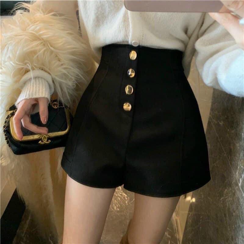 Quần Short Lưng Cao Phối 4 Khuy Dọc Sang Chảnh Cho Nữ