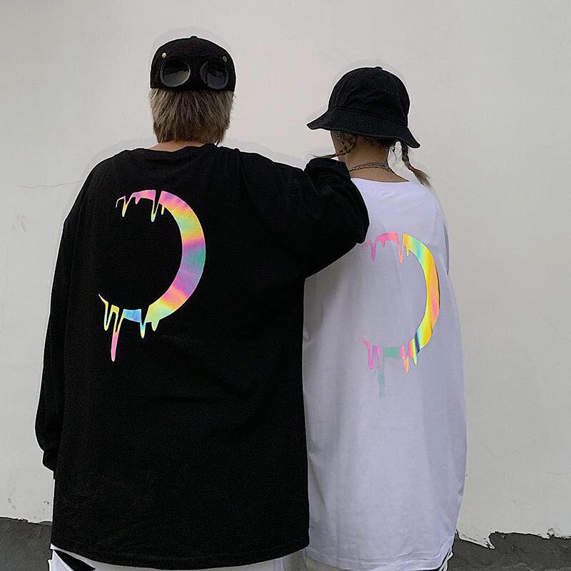 Áo Thun Tay Dài Dáng Rộng In Hình Phản Quang Long Tee Unisex - MM