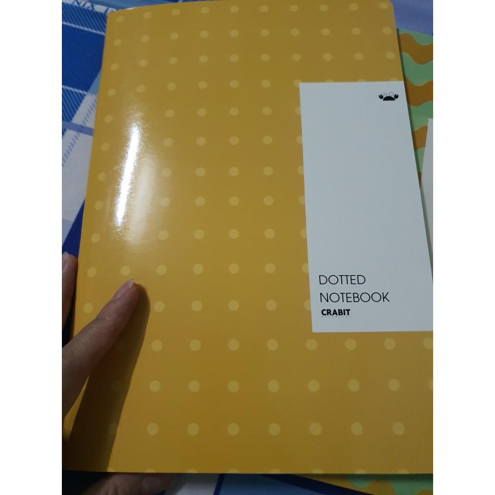 Combo 3 Vở Crabit Dotted Notebook - Vở Kẻ Chấm Bi (Giấy Ruột Dot) - Màu vàng (120 Trang - 183x260mm)