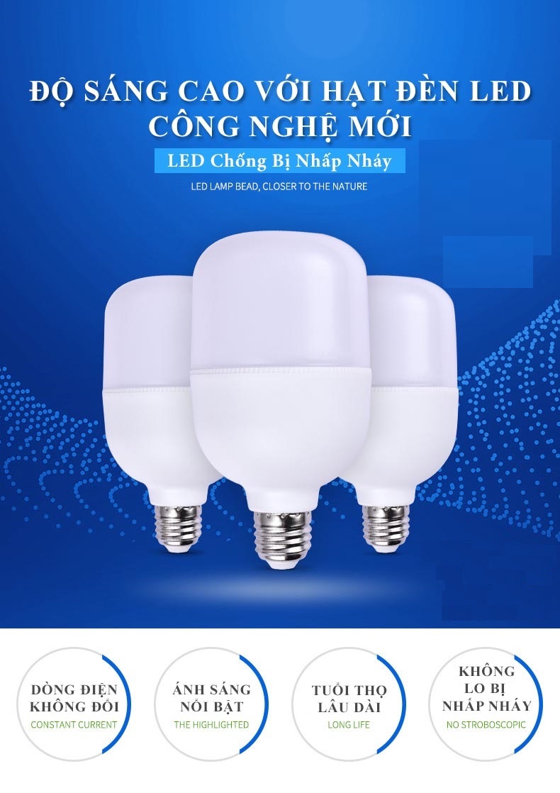 Bộ 10 Bóng Đèn LED Trụ 30W (Ánh Sáng Trắng)