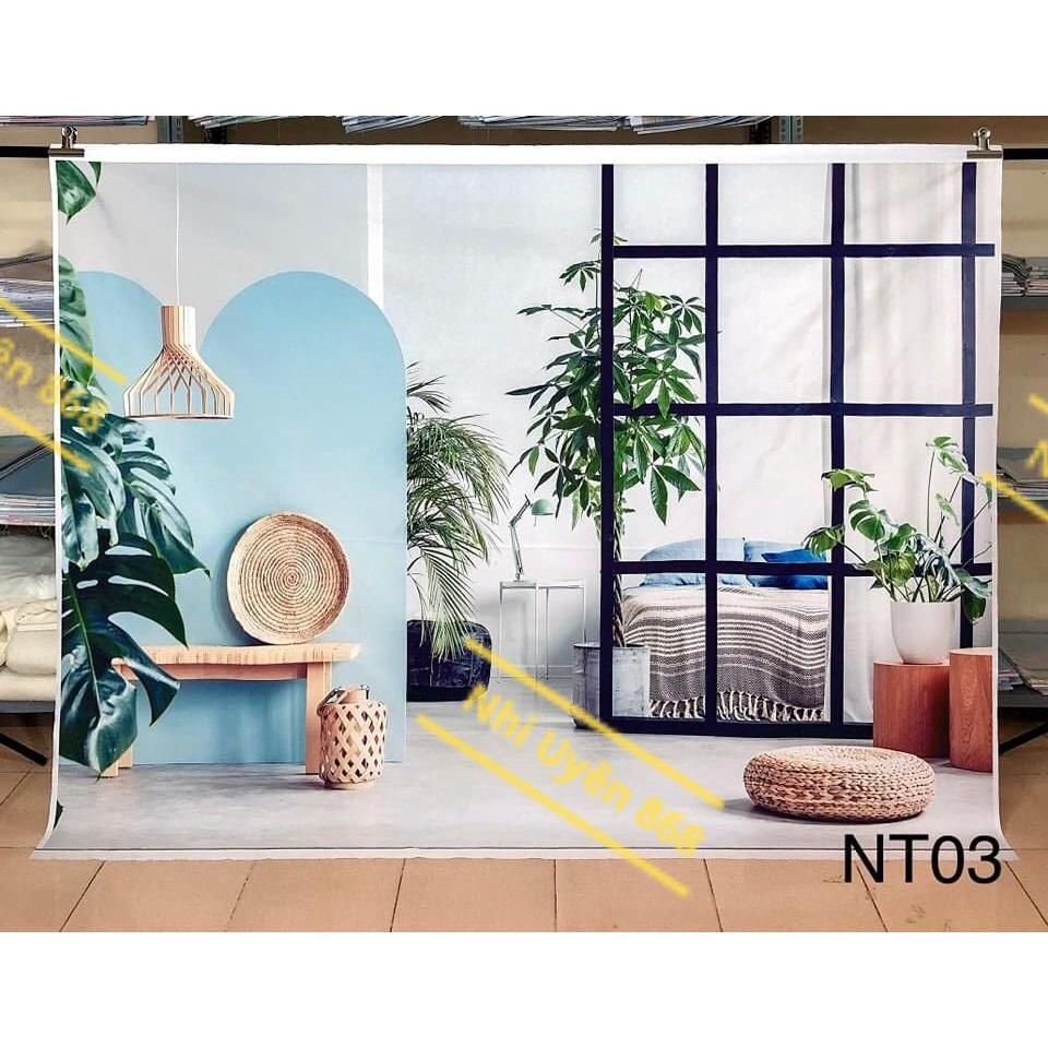 Tranh vải decor / Thảm vải treo tường / Thảm vải chụp ảnh chủ đề Livestream cảnh nội thất