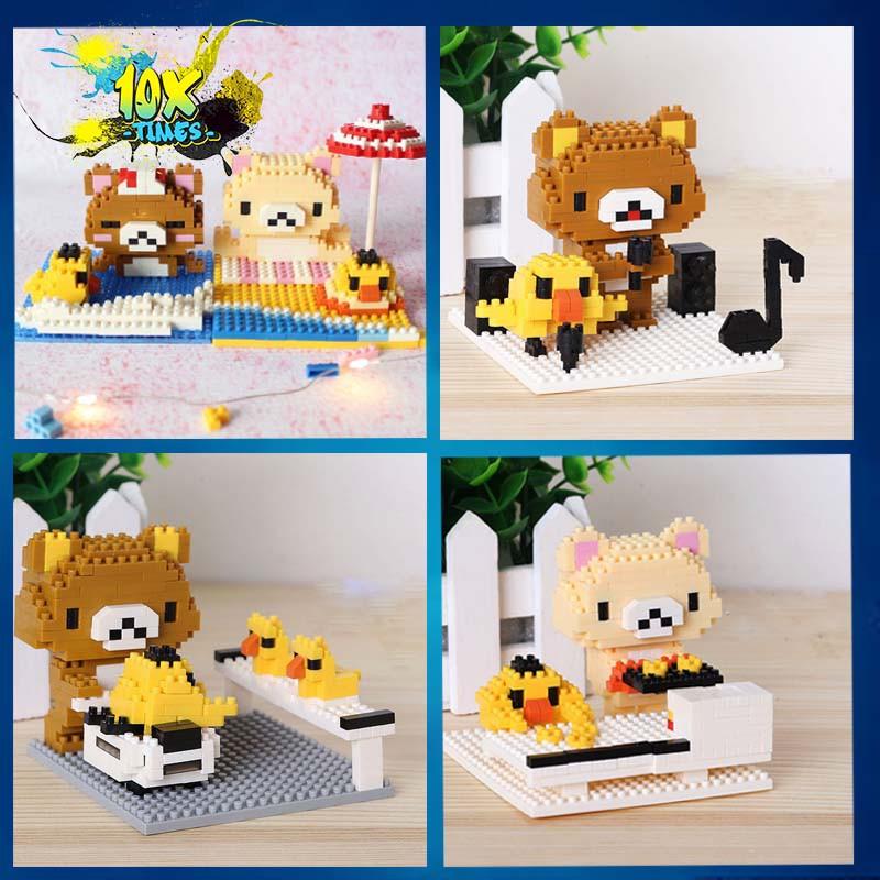 Đồ chơi Lego 3d gấu nâu Rilakkumar dễ thương quà tặng sinh nhật trẻ em, tặng bạn trai bạn gái
