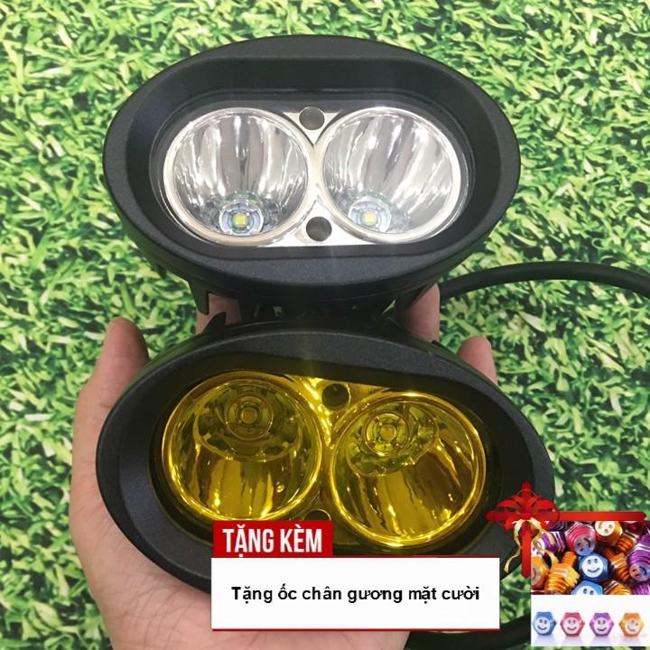 Đèn LED trợ sáng L2 cho xe máy A212-TK02 - Tặng kèm ốc chân gương mặt cười