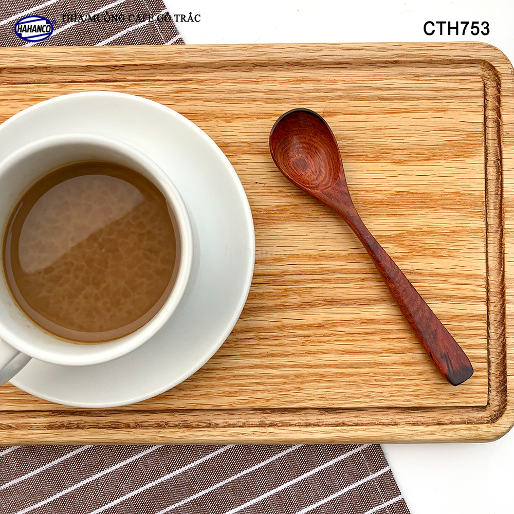 Thìa Cà Phê, muỗng pha trà, gỗ Trắc/Cẩm Chuôi uốn lượn sóng/Độc đáo - CTH753