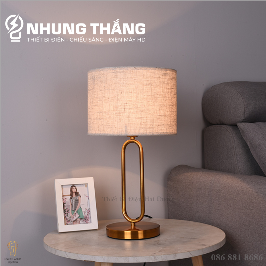 Đèn Ngủ Để Bàn S3067 - Khung Kim Loại Hình Chữ U - Kiểu Dáng Sang Trọng - Tặng Kèm Bóng Led