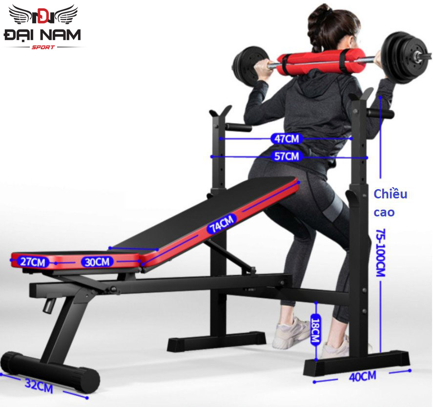 Hình ảnh Ghế Tập Tạ Đa Năng Kết Hợp Giá Đỡ Tạ DNS189 Chính Hãng Đại Nam Sport