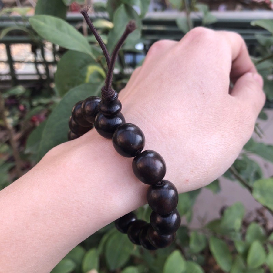 Vòng tay Mun sọc đen gỗ nhập khẩu Núm Hồ Lô (BH696) Đem lại May Mắn - Tài Lộc - Bracelet of HAHANCO