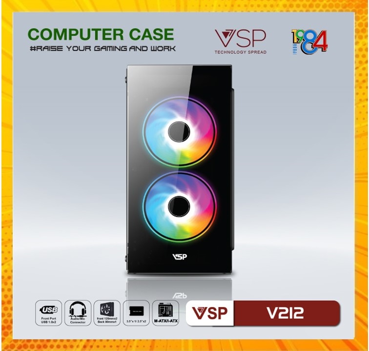 Case VSP Home and Gaming V212 (mATX) lk84 - Hàng chính hãng