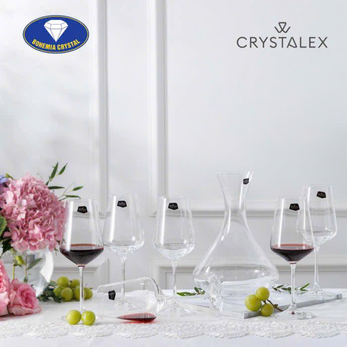 Bộ 6 ly kèm bình thở nguyên set Bohemia Sandra Hàng chính hãng