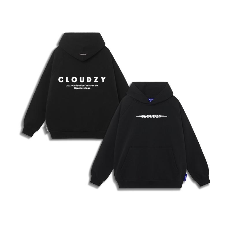 Áo hoodie nam nữ local brand unisex cặp đôi nỉ ngoại cotton form rộng có mũ xám đen dày cute zip SIGNATUTE LOGO V1