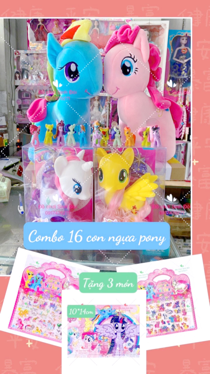 Combo 16 con ngựa pony - có 3 món quà tặng 