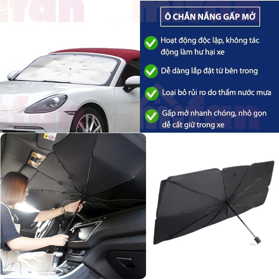 Ô che nắng kính trước xe ô tô, Rèm dù che nắng kính lái xe hơi bảo vệ nội thất ô tô chống nắng, chống tia UV hiệu quả