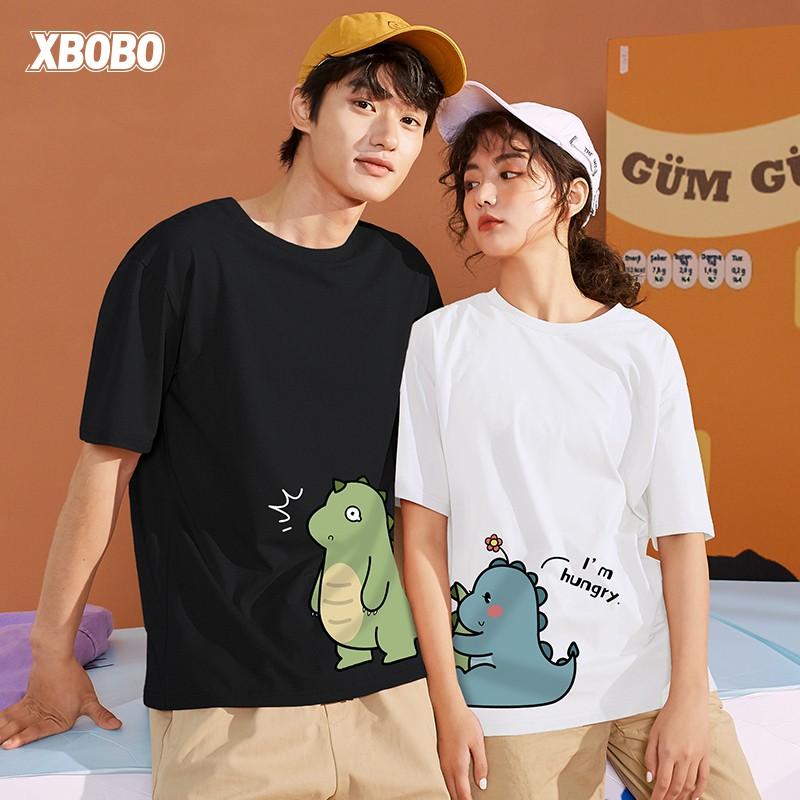 Áo Thun Tay Lỡ Unisex KHỦNG LONG HUNGRY Form Rộng Ulzzang Couple Nam Nữ