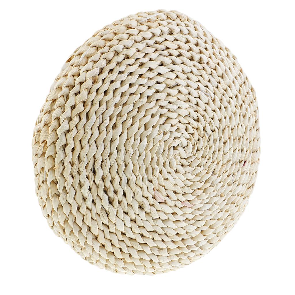 2xHot Natural Straw Round Pouf Tatami Cushion Meditation Yoga Mat Zafu Cushion