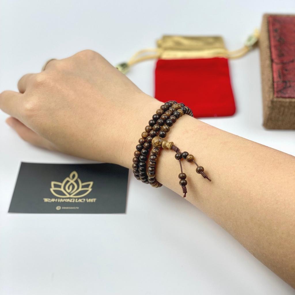 Vòng Tay Trầm Hương Dó Dây INDO 108 Hạt 5mm Cao Cấp | Tông Trầm VIP