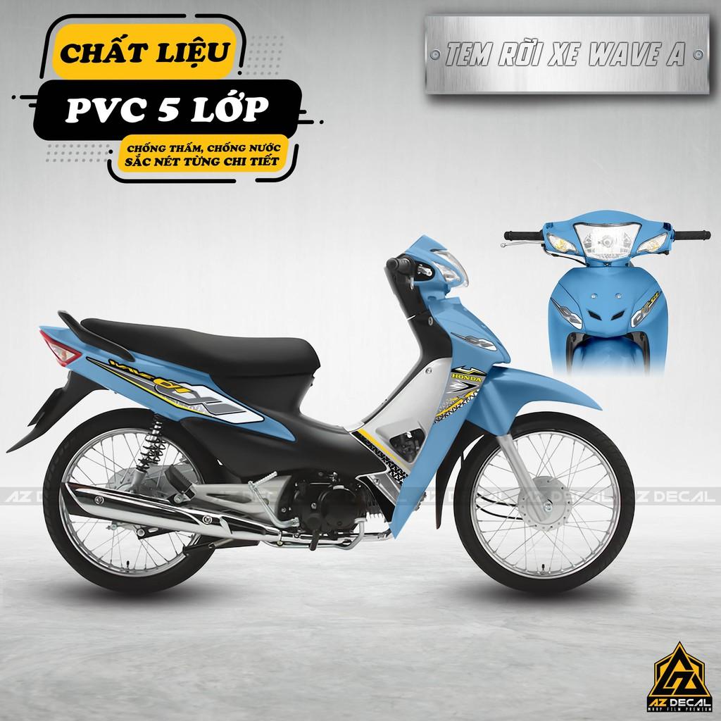 Tem Rời Xe Wave A Pattern Vàng Xám | WA05 | Decal Chế Dán Wave Alpha 110 100 Cao Cấp Chống Bay Màu, Chống Nước - 2017 - 2021