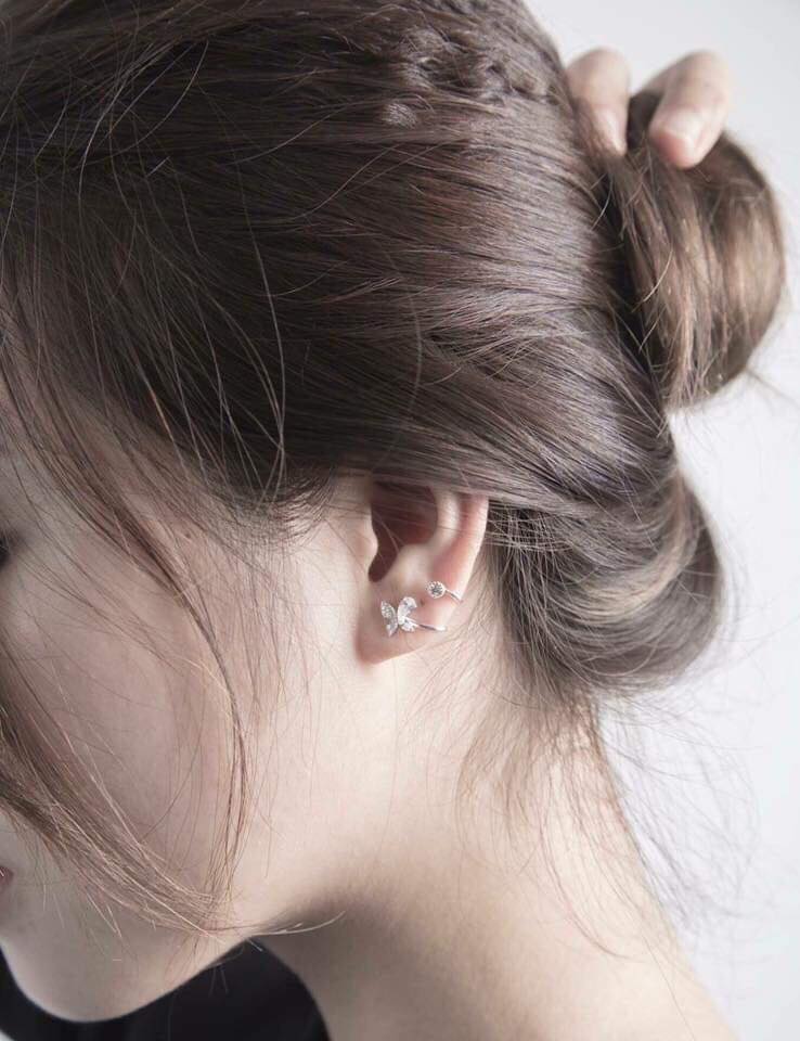 Bông tai cánh bướm đá sang chảnh tiểu thư thanh lịch