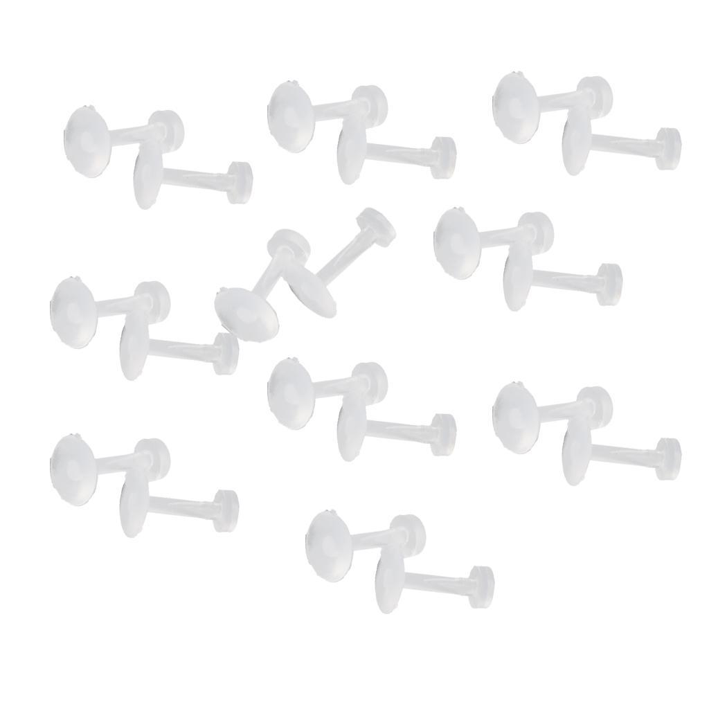 4-7pack 10Pcs Clear Acrylic Nose Studs Ring Retainers Bars Body Piercing Jewelry