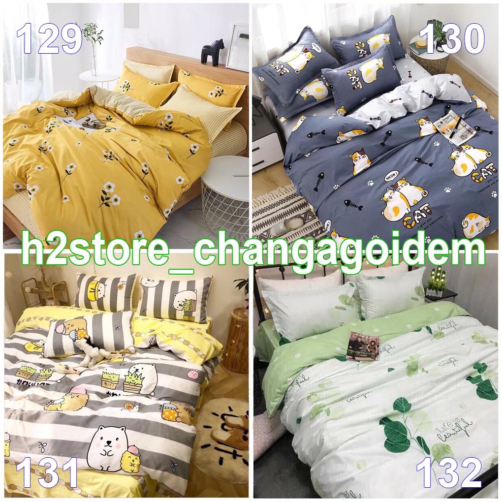 CHĂN PHAO Bộ Cotton Poly Nhập Khẩu Ga Hàn Quốc Phối Màu