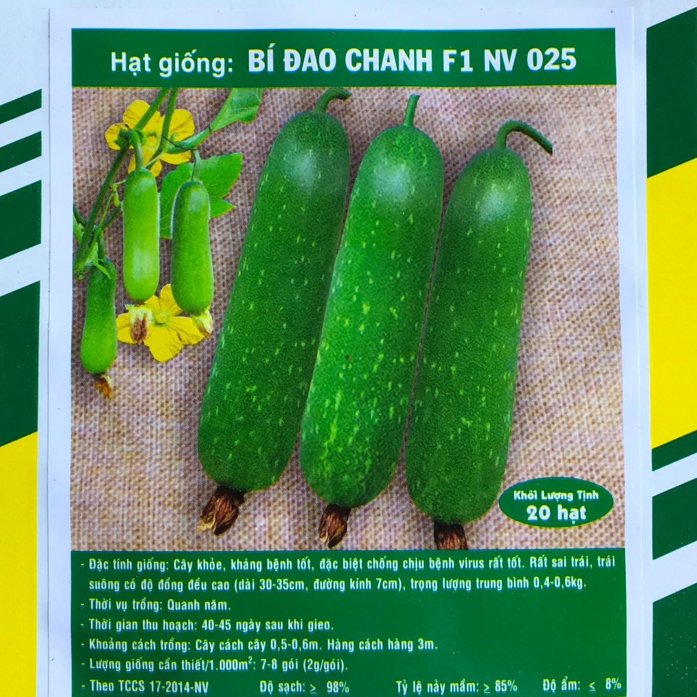 Hạt Giống Bí Đao Chanh F1 1g