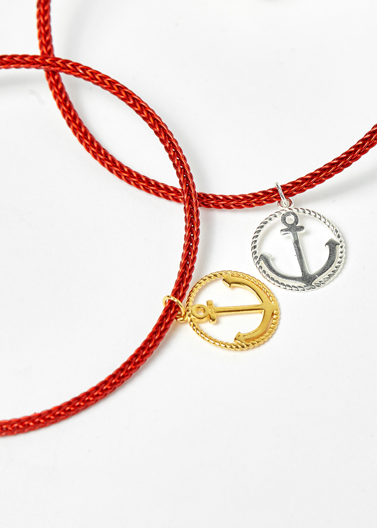 Combo 2 vòng dây đỏ charm mỏ neo - Ngọc Quý Gemstones