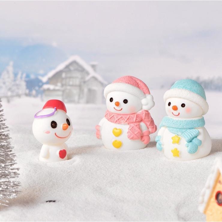 Mẫu mô hình người tuyết, ông già Noel, bà già Santa trang trí tiểu cảnh, móc khóa, DIY
