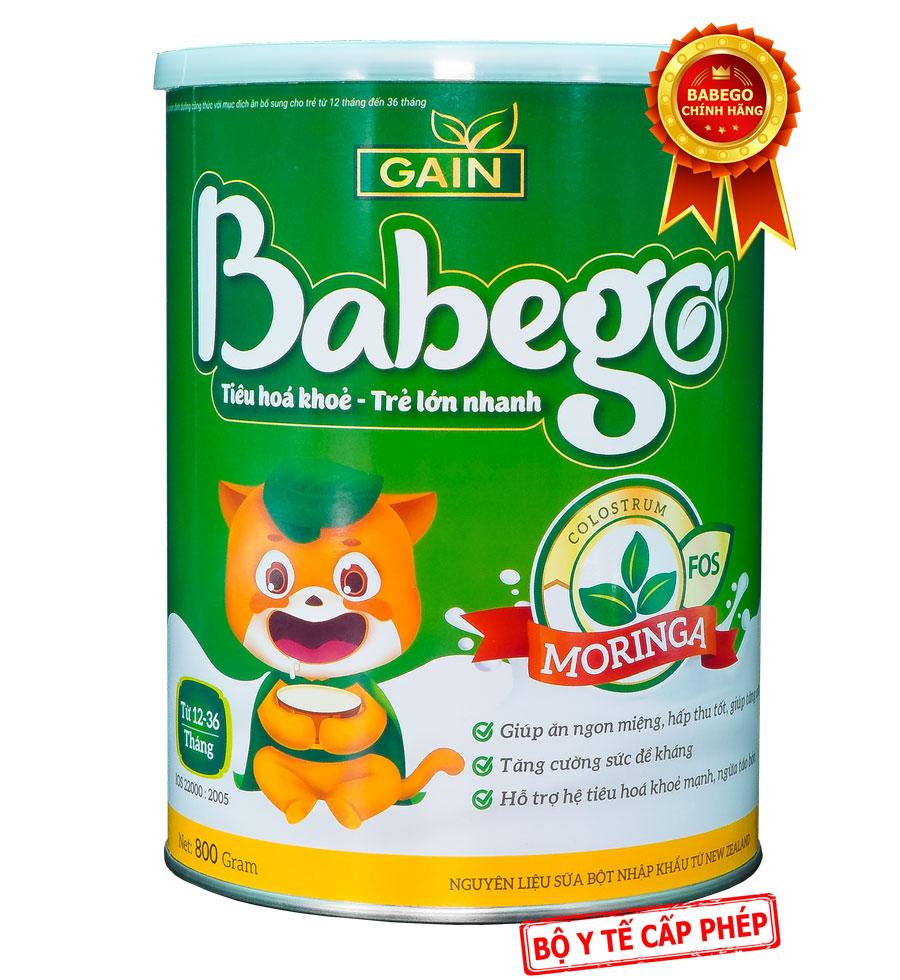 Sữa mát tăng cân, cải thiện biếng ăn và táo bón Babego từ 12 - 36 tháng, 800G