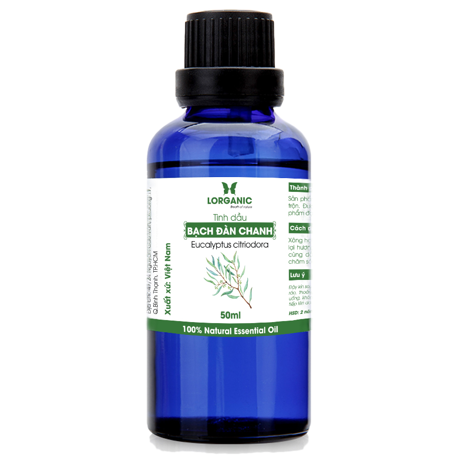 Tinh dầu bạch đàn chanh Lorganic Eucalyptus citriodora 50ml/ Tinh dầu thiên nhiên nguyên chất.