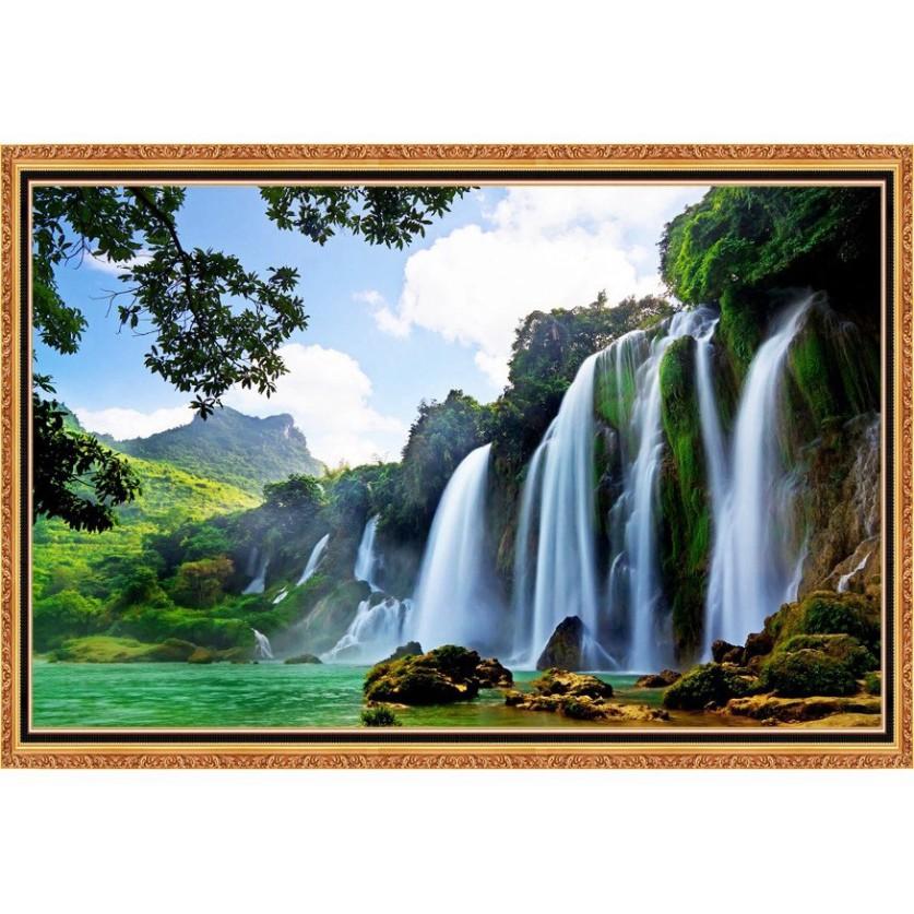 Tranh dán tường 3D cảnh thác nước WT0007K