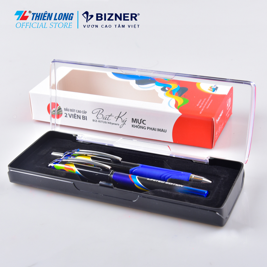 Bộ 2 Bút gel Thiên Long Bizner BIZ-KIT20/40years - Bút ký không phai màu