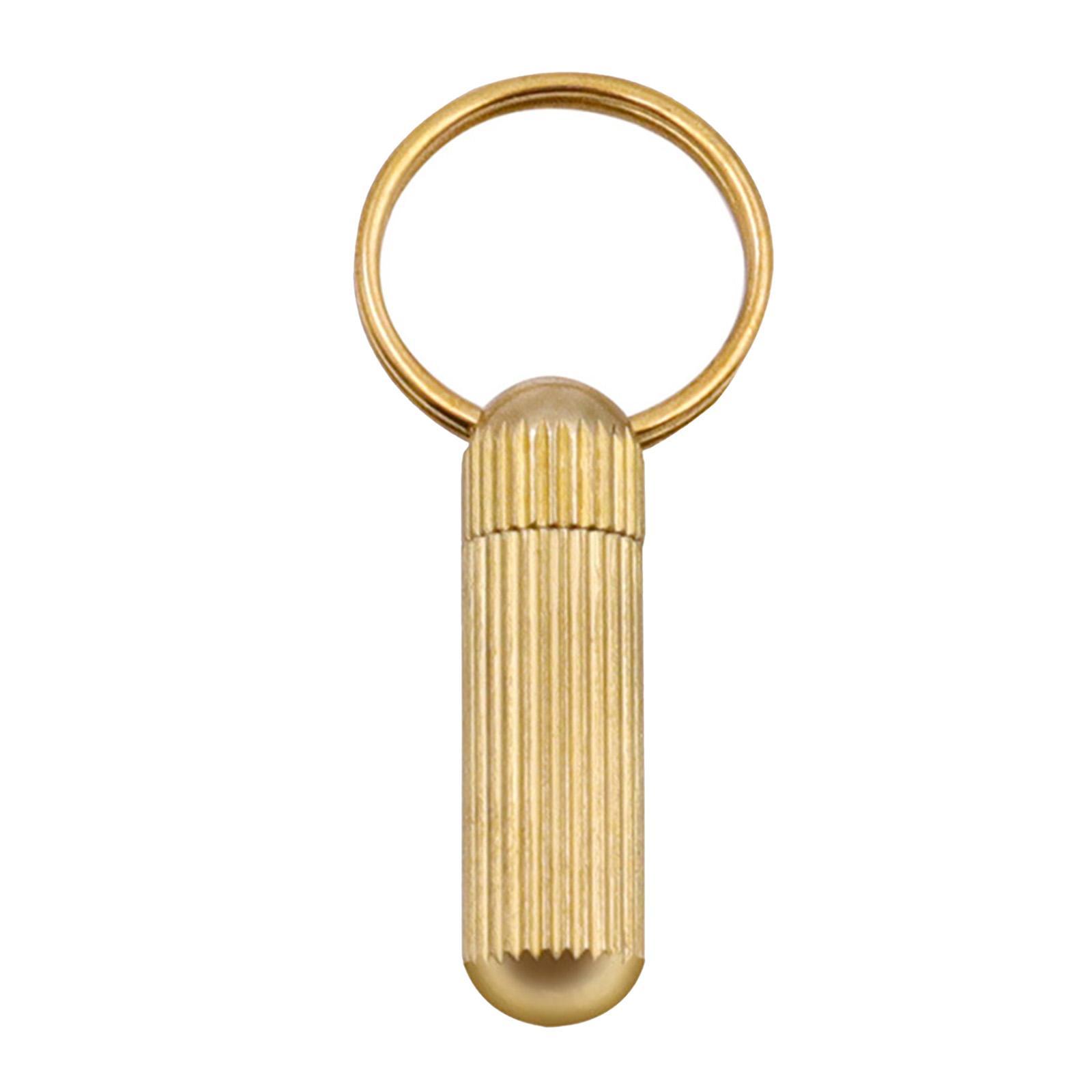 Brass Capsule Mini Knife Key Chain for Stripping Stickers Opening Cans and Unpacking Cartons Outdoor Hiking