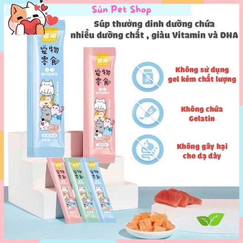 Combo 10 thanh súp thưởng cho mèo hương vị thơm ngon