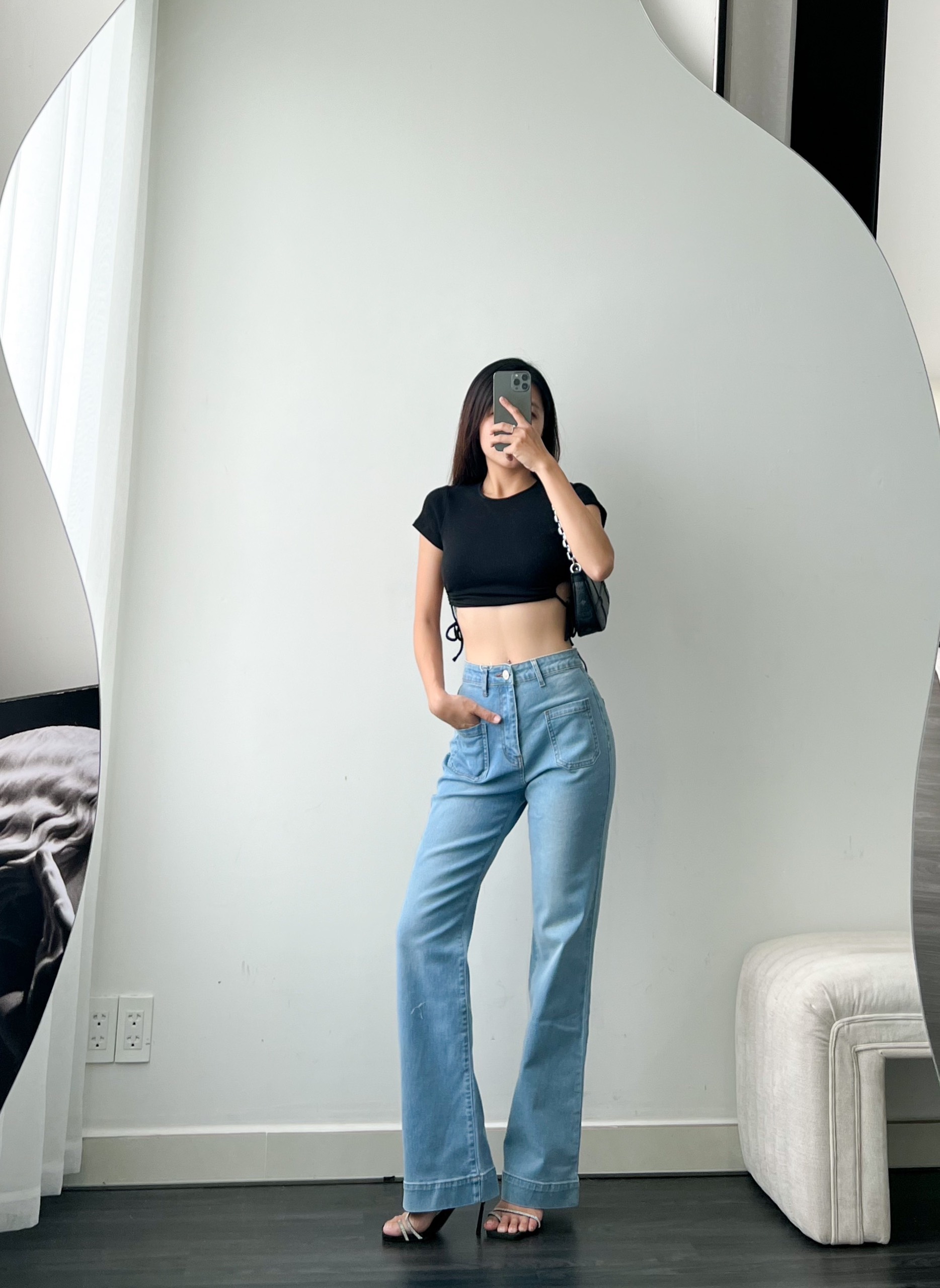 Quần Ống Loe HQJeans Dáng Suông Rộng Mẫu Thiết Kế Mới Nhất HQ98
