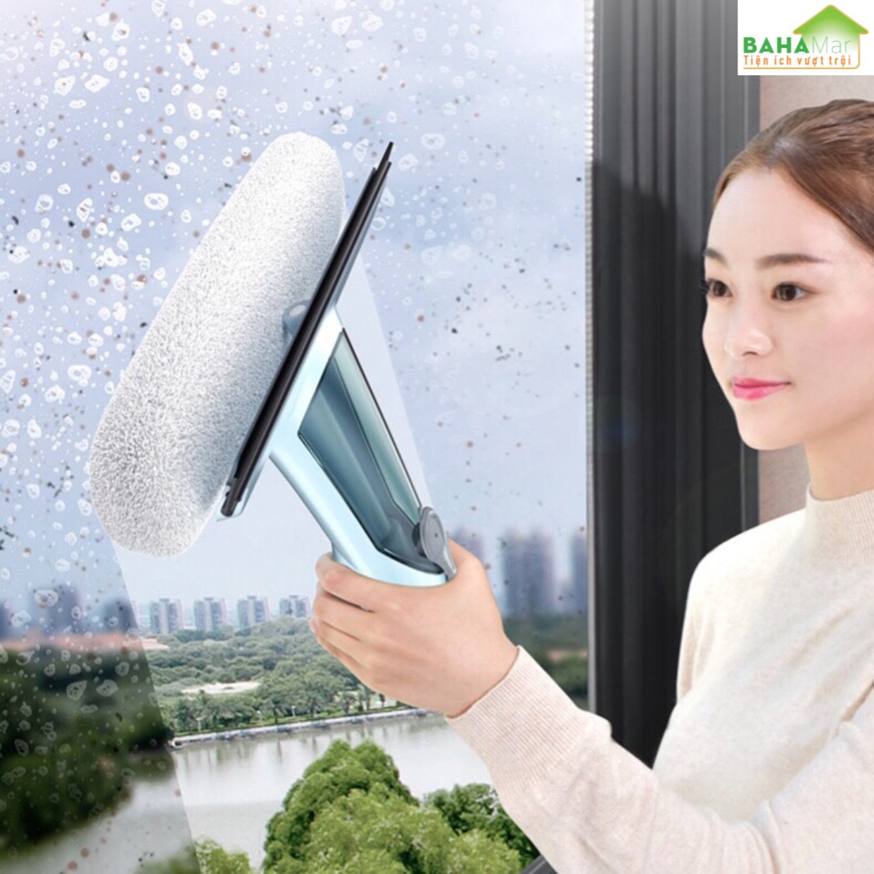CÂY LAU - GẠT KÍNH ĐA NĂNG TỰ ĐỘNG PHUN XỊT NƯỚC "BAHAMAR" Đơn giản hóa việc LAU KÍNH từ kính cửa, vách kính... và giảm tối đa thời gian dùng cho việc vệ sinh kính.