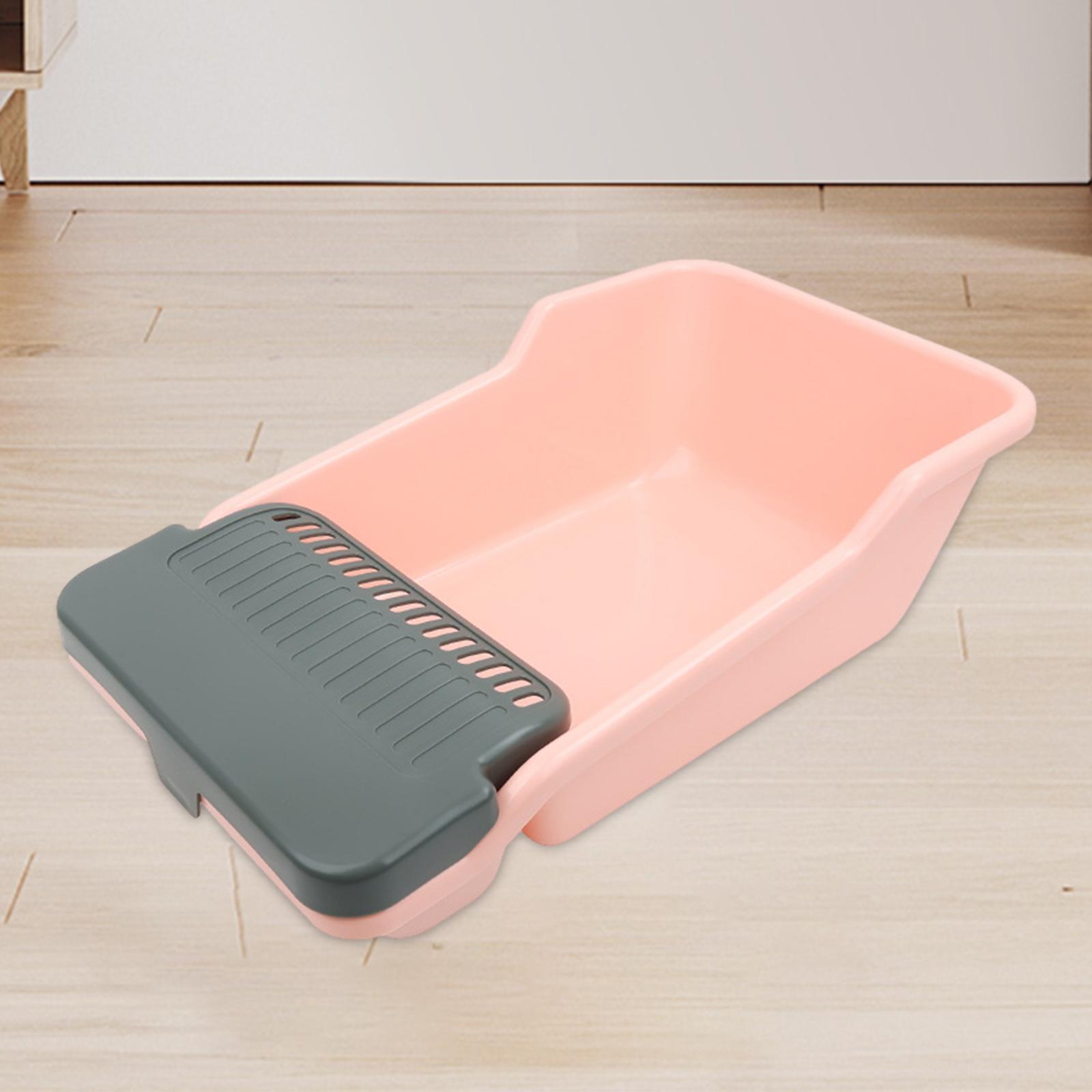Cat Litter Box Kitten Litter Pan Cat Litter Basin Cat Potty Toilet Large Capacity Heighten Large Space Bedpan for Small Pets Pet Litter Tray