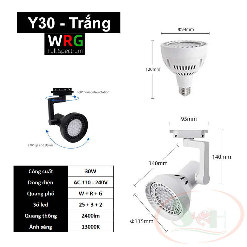 Đèn rọi ray Week WRG Rainforest Light Y series Y30, Y35 bể thủy sinh tiểu cảnh bán cạn biotop